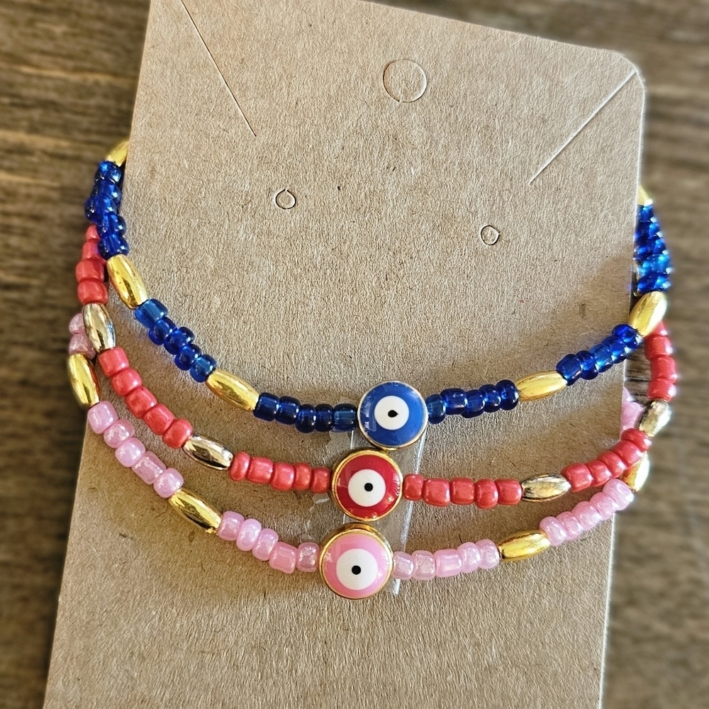 Evil Eye Intention bracelet - 3pc set!✌️💖